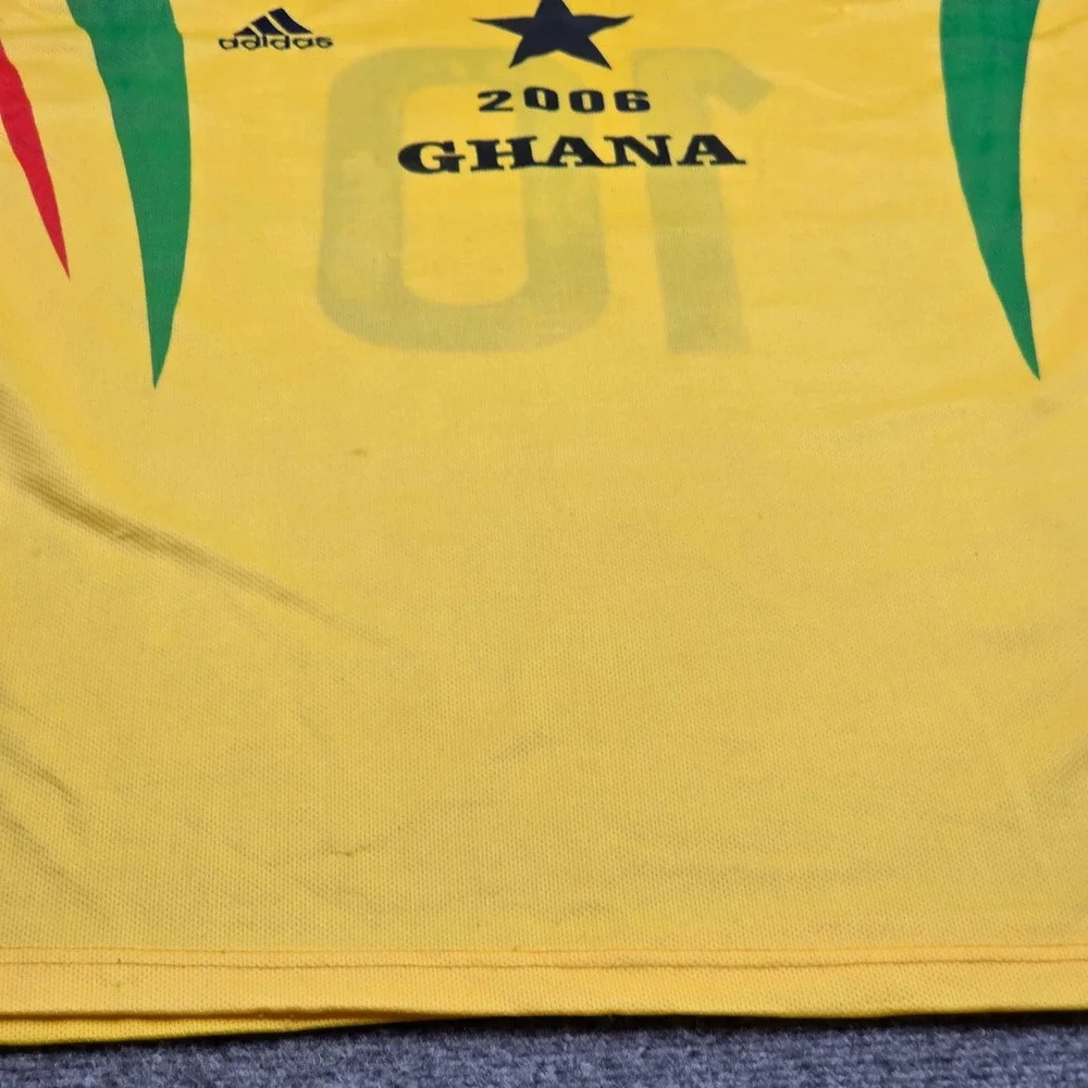Vintage Ghana 2006 World Cup Soccer Jersey Adidas Stephen Appiah #10 Yellow XL - Picture 6 of 8